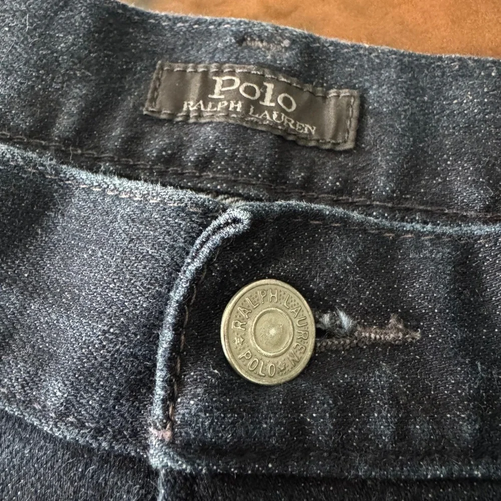 Polo Ralph Lauren Sullivan Slim Jeans Men 36x30 Dark Wash Stretch Denim Distress